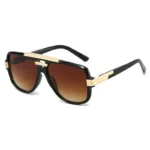 European and American fashion trend double-beam large-frame glasses, men's driving and personalized sunshade sunglasses